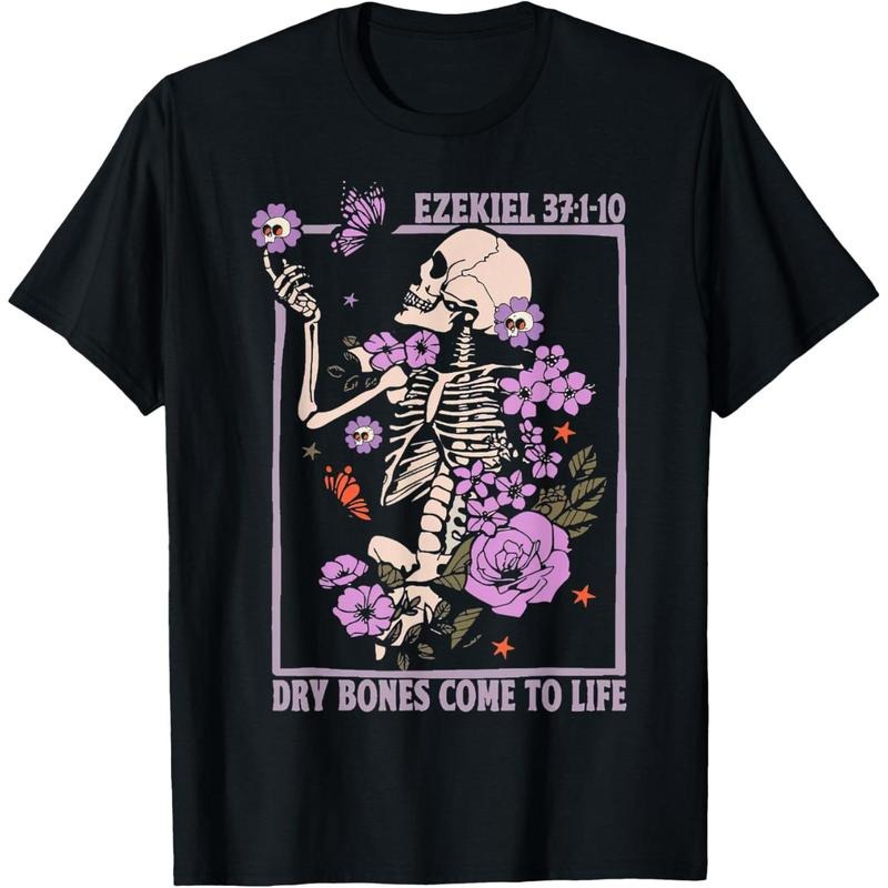 Dry Bone Come To Life Skeleton Floral T-Shirt made in usa Hoodie, Sweatshirt | UrbanDripWear.com