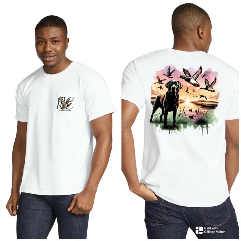 Duck Dog Sunrise Pocket T-Shirt - Unisex Casual Tropical Graphic Tee Hoodie, Sweatshirt | UrbanDripWear.com