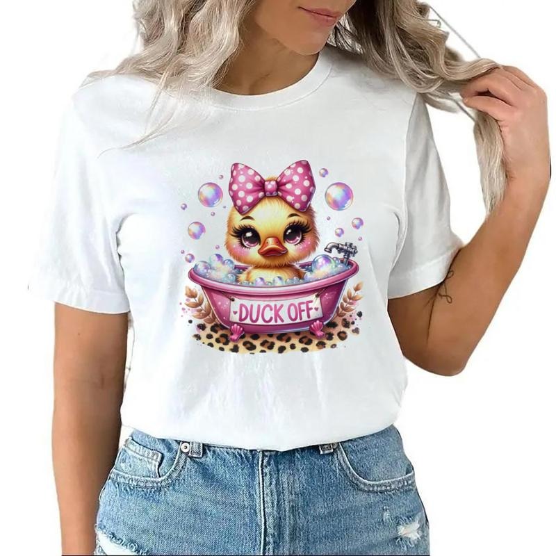 Duck Off Rubber Duck T-Shirt Funny Duck With Bow Sweatshirt Hoodie Unisex Cotton Top | UrbanDripWear.com