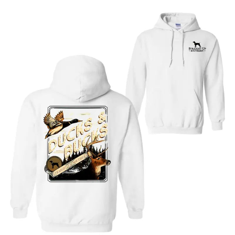 Ducks and Bucks, Mallard Duck and Whitetail Buck Hunting Hoodie Sweatshirt T-Shirt, Trendy Shirt | UrbanDripWear.com