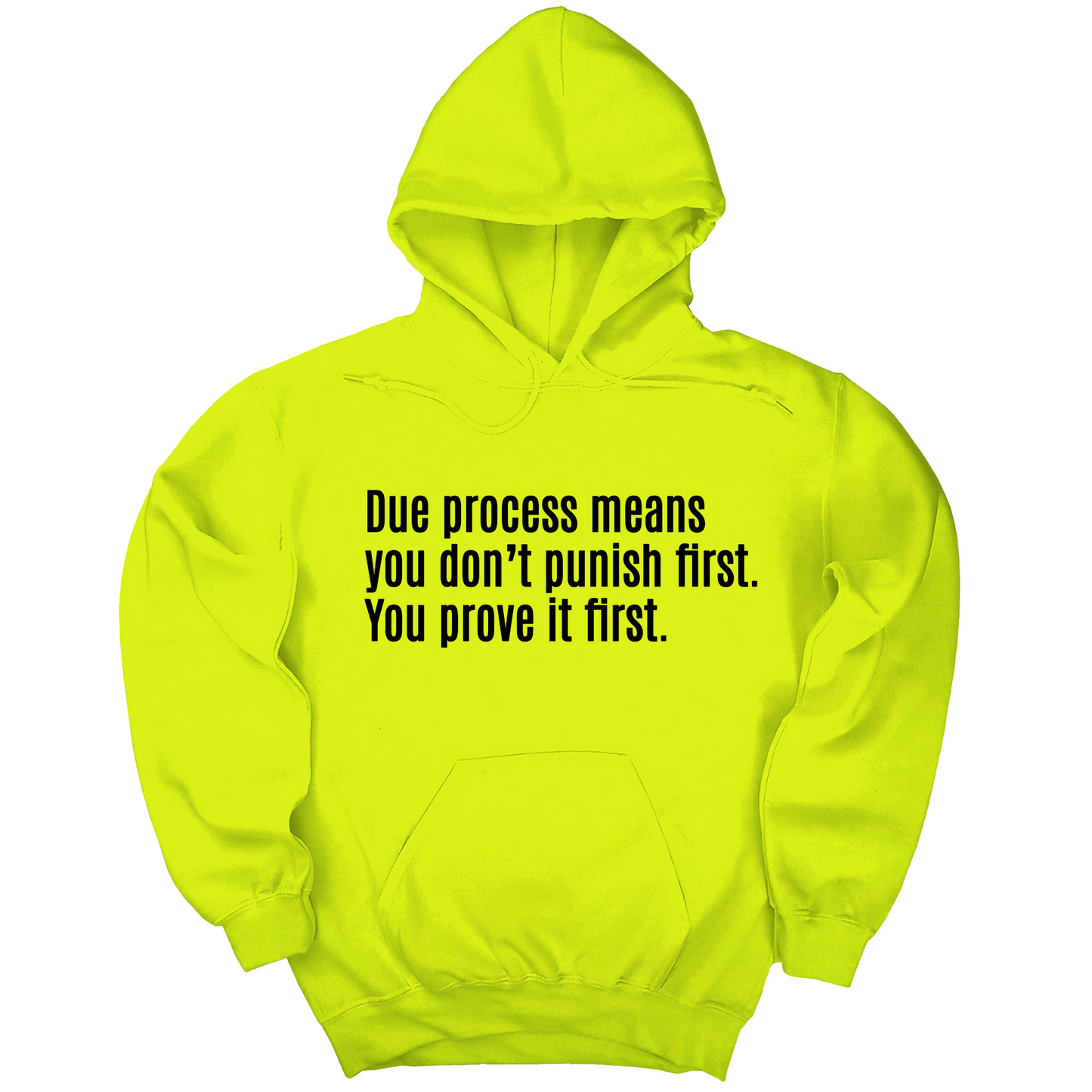 Due process means you donÃ¢â‚¬â„¢t punish first. You prove it first Unisex Hoodie