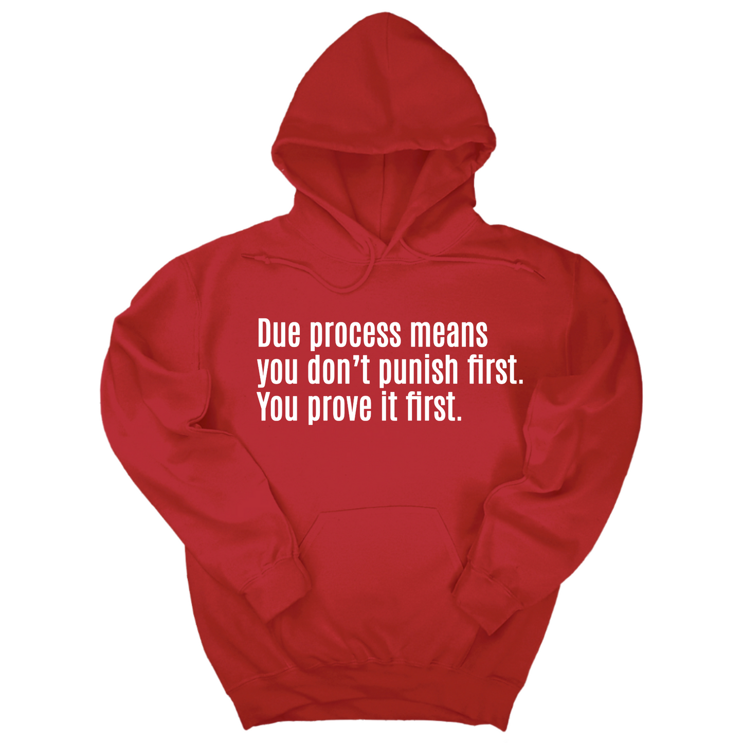 Due process means you donÃ¢â‚¬â„¢t punish first. You prove it first Unisex Hoodie