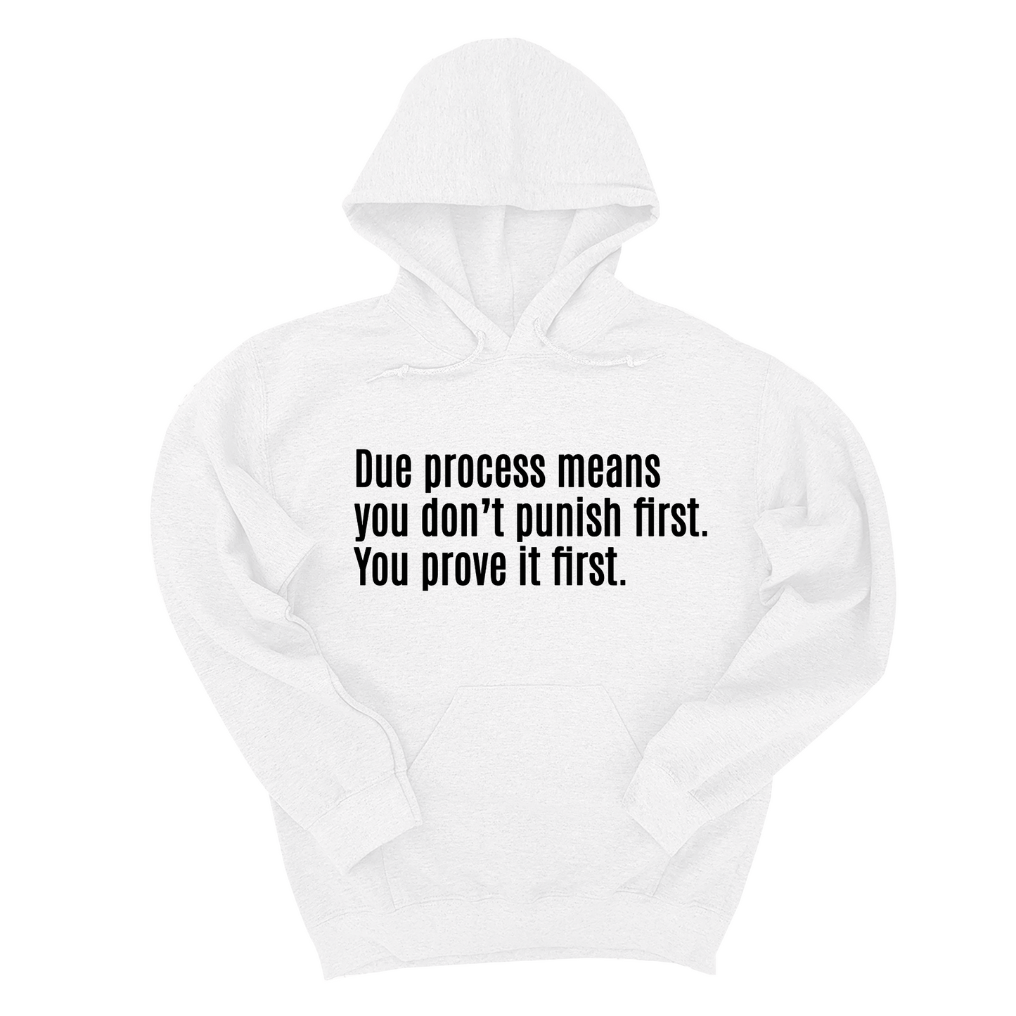 Due process means you donÃ¢â‚¬â„¢t punish first. You prove it first Unisex Hoodie