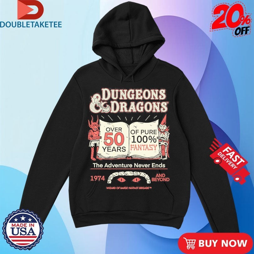 Dungeons And Dragons 50 Years Of Fantasy The Adventure Never Ends Wizard Of Barge Shirts