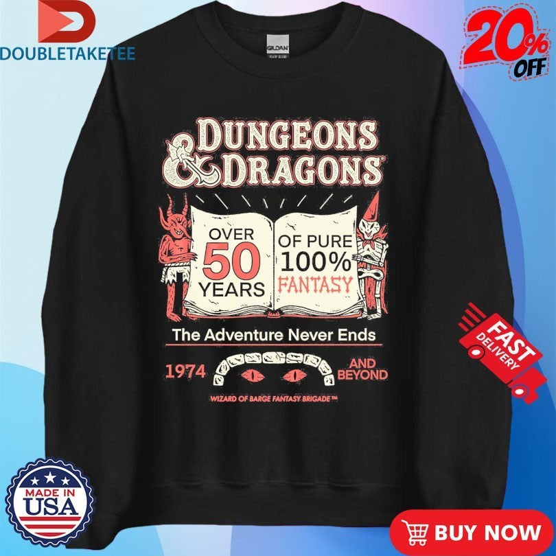 Dungeons And Dragons 50 Years Of Fantasy The Adventure Never Ends Wizard Of Barge Shirts
