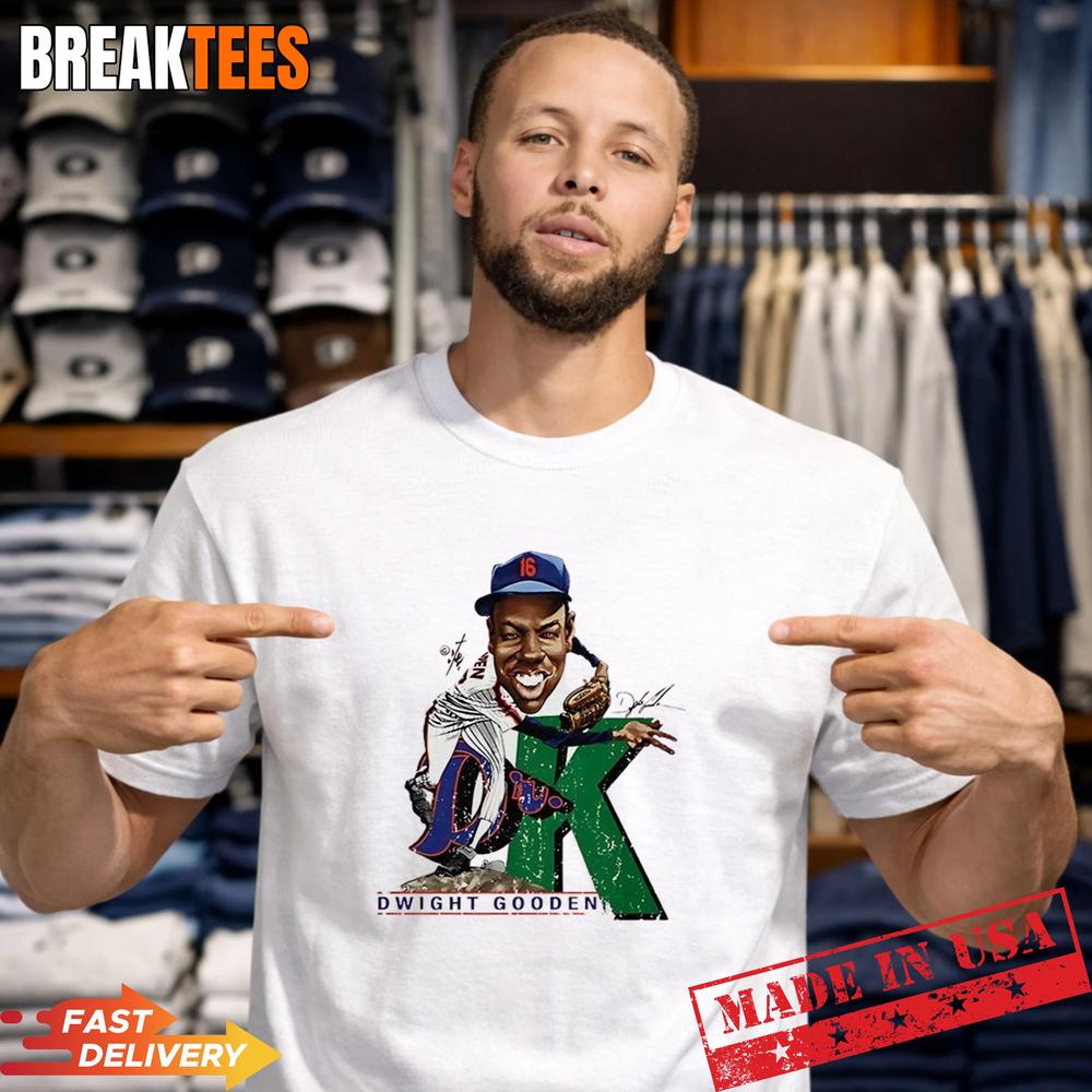 Dwight Gooden New York Mets MLB Signature Caricature T-Shirt