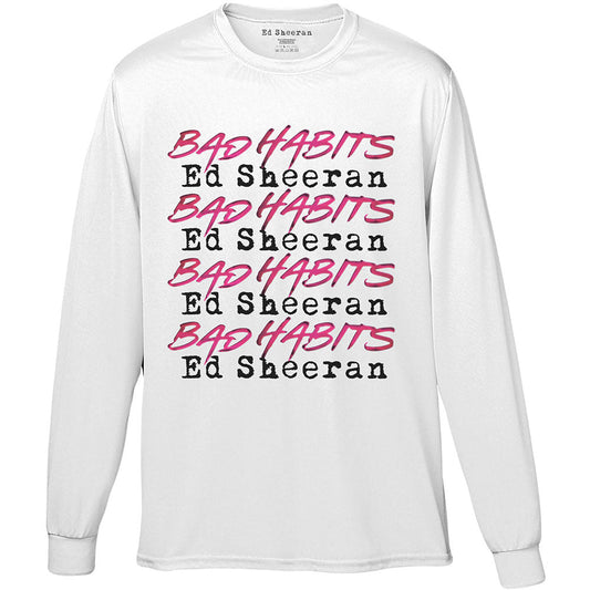 Ed Sheeran Unisex Long Sleeved T-Shirt: Bad Habits Stack