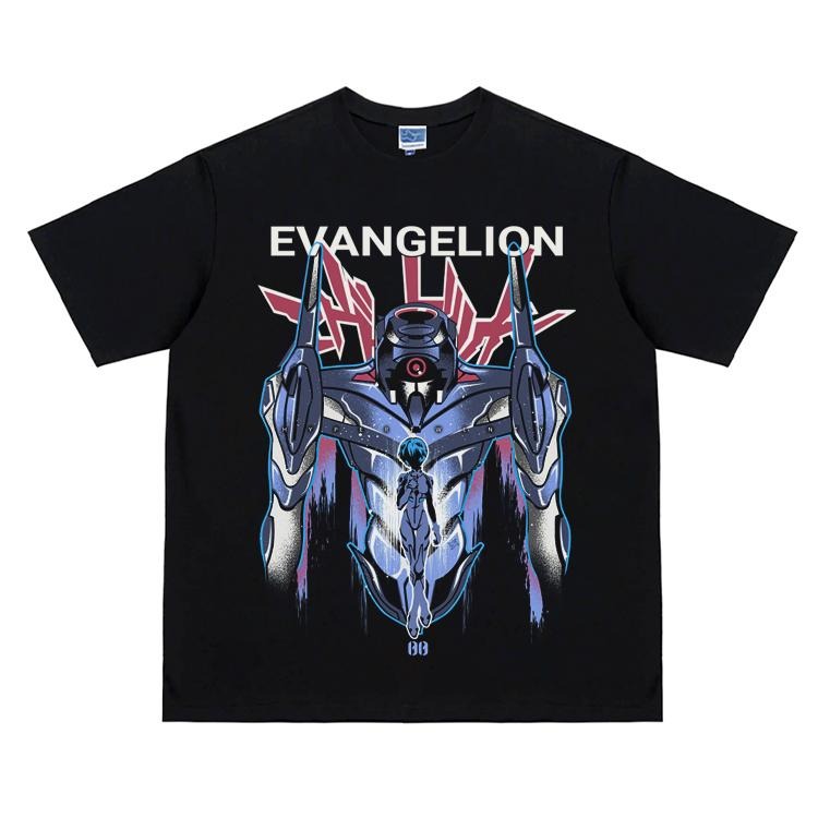 EVA "Unit00" Vintage Oversized Tee Anime T-shirt 100% Cotton Original Design Men's Top for Fans Menswear Tshirt Hoodie,...