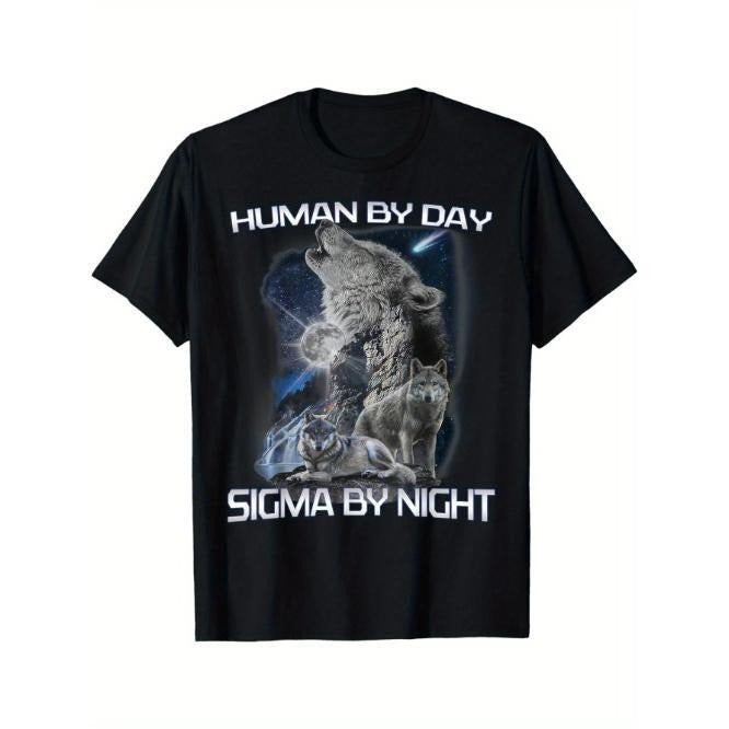 EWH Human By Day Sigma By Night Alpha Wolf Men  T-Shirt Made in USA Hoodie, Sweatshirt | UrbanDripWear.com