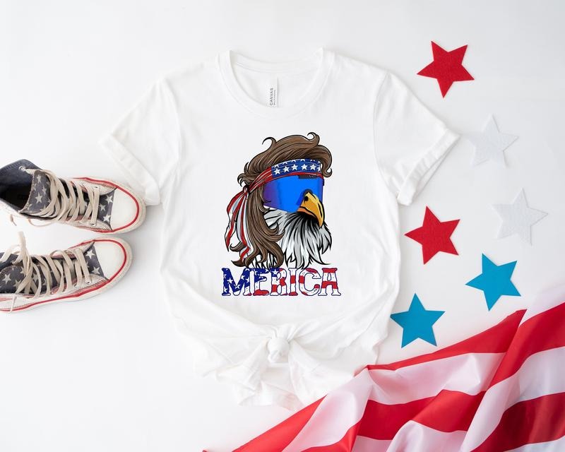 Eagle Merica Shirt Merica Mullet Eagle Shirt American Eagle American Flag 4th Of July Shirt Independence Day Tee Shirt...