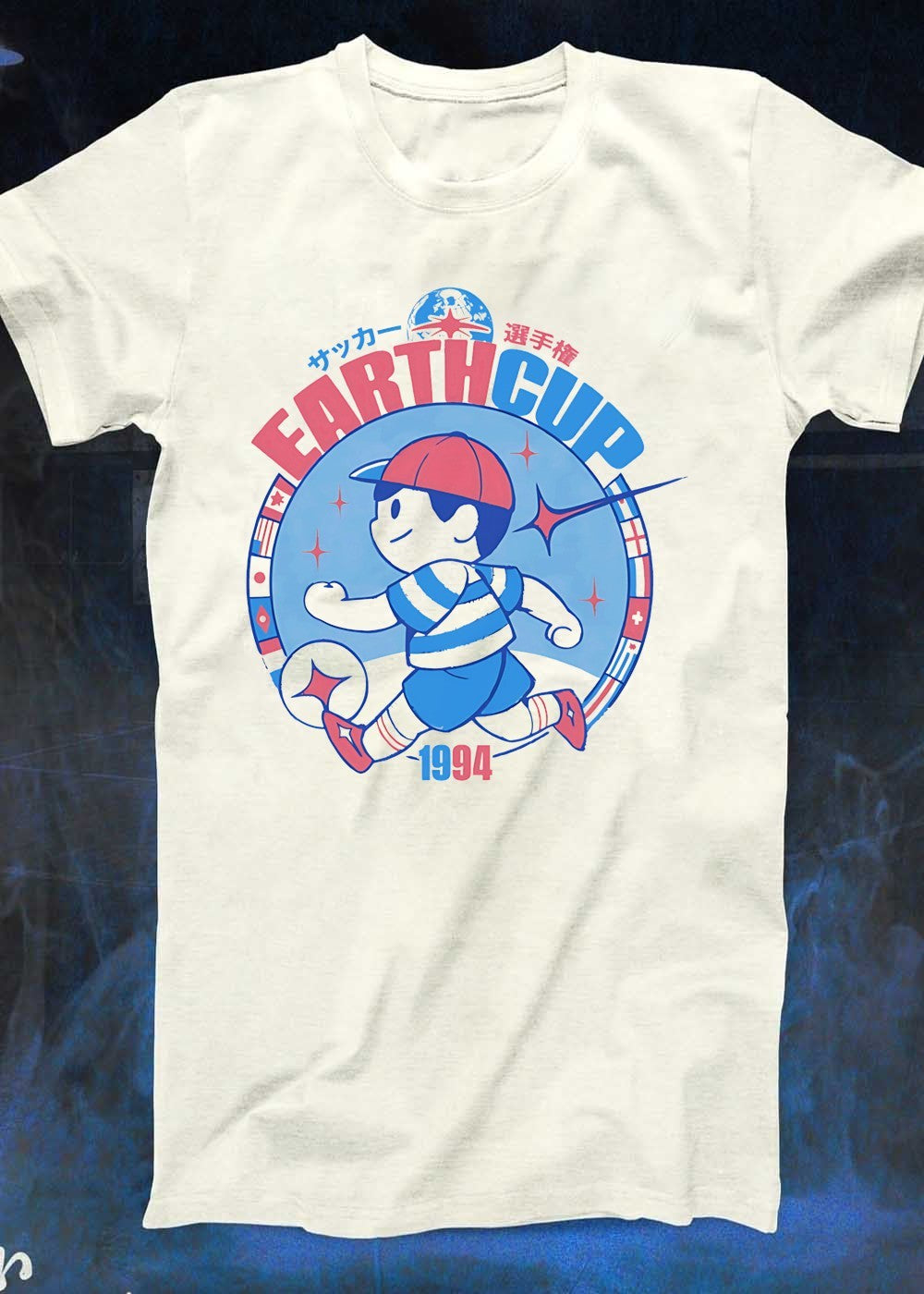 Earth Cup 1994 Soccer Tournament Ness Running With Ball Earth Cup T-Shirt
