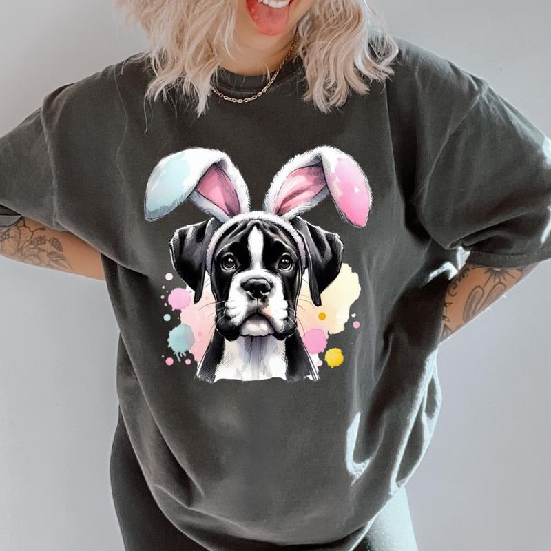 Easter Black and White Boxer Shirt ~ Unisex Apparel Relaxed Fit Printed In The USA Clothing Womenswear Casual Comfort...