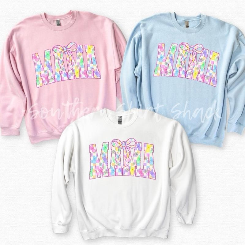 Easter Mama Sweatshirt | Peeps Easter Sweatshirt | Mama Sweatshirt T-Shirts, Hoodie | UrbanDripWear.com