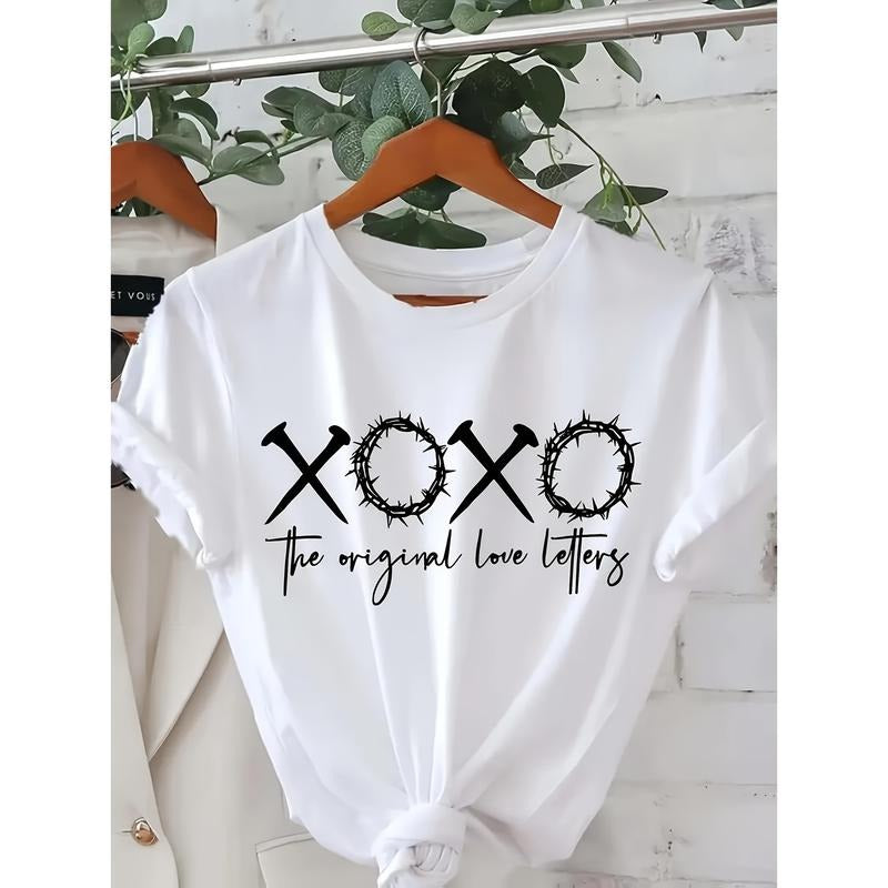 Easter Printed T-Shirt, Short Sleeved Round Neck Casual Top, Suitable for Summer And Spring, Women'S Clothing style 02...
