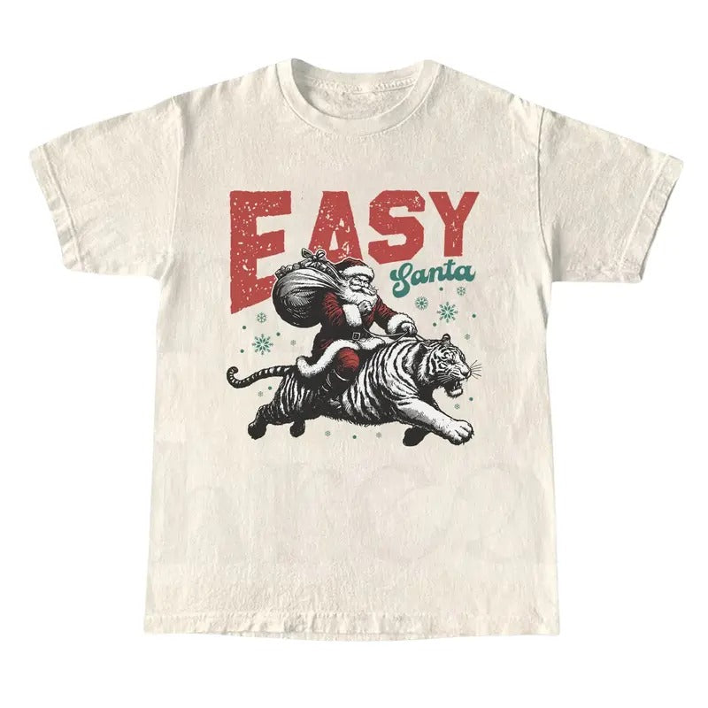 Easy Santa Christmas Shirt, Retro Santa Graphic Tee, Holiday XMAS T-shirt Hoodie, Sweatshirt | UrbanDripWear.com