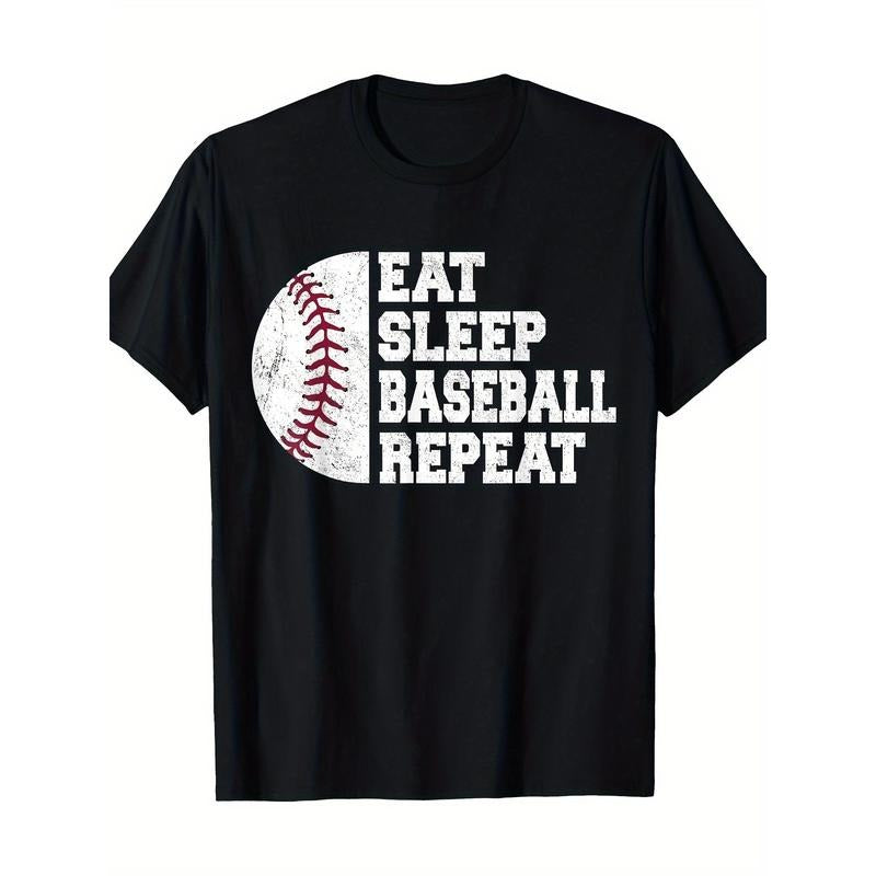 Eat Sleep Baseball Repeat Baseball Player Funny Baseball T-Shirt|100% Cotton|220g made in usa Hoodie, Sweatshirt