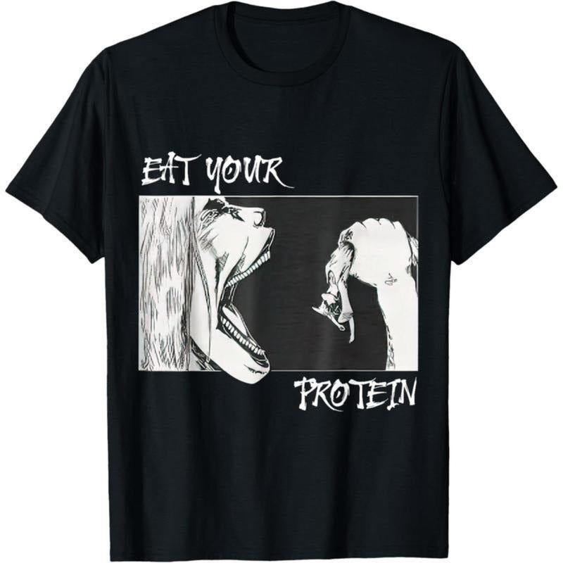 Eat Your Protein, Anime Gym, Pump, Bodybuilding, Fitness T-Shirt Made In USA Hoodie, Sweatshirt | UrbanDripWear.com