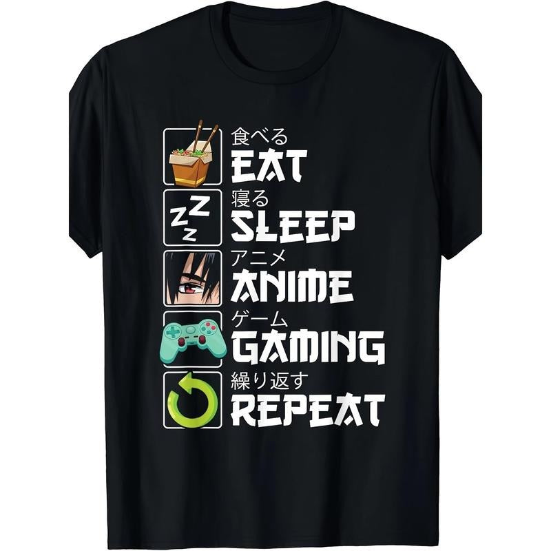 Eat and Sleep Anime Game Repeat Kawaii Otaku Anime Manga T-shirt Made in USA Hoodie, Sweatshirt | UrbanDripWear.com