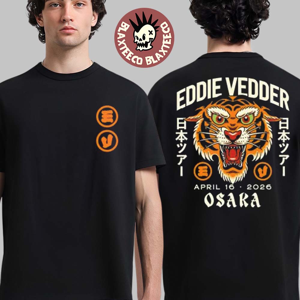 Eddie Vedder Osaka Japan 2026 Tiger Event Tee At Festival Hall On April 16 2026 Two Sided T-Shirt