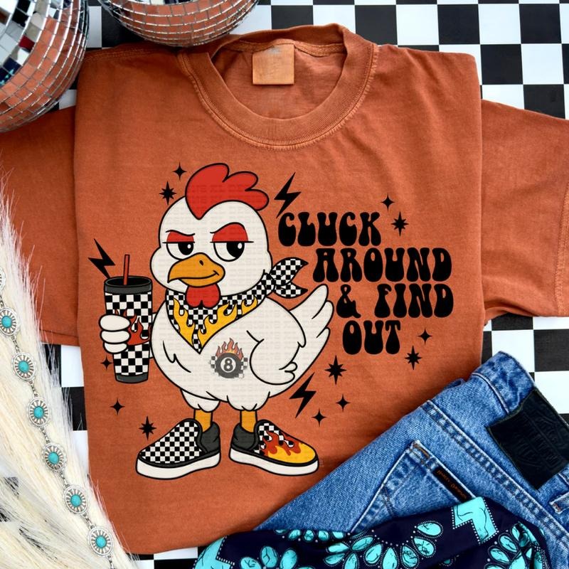 Edgy Cluck Around shirt, vintage western graphic tees, western outfits women, women's graphic tees, western clothing,...