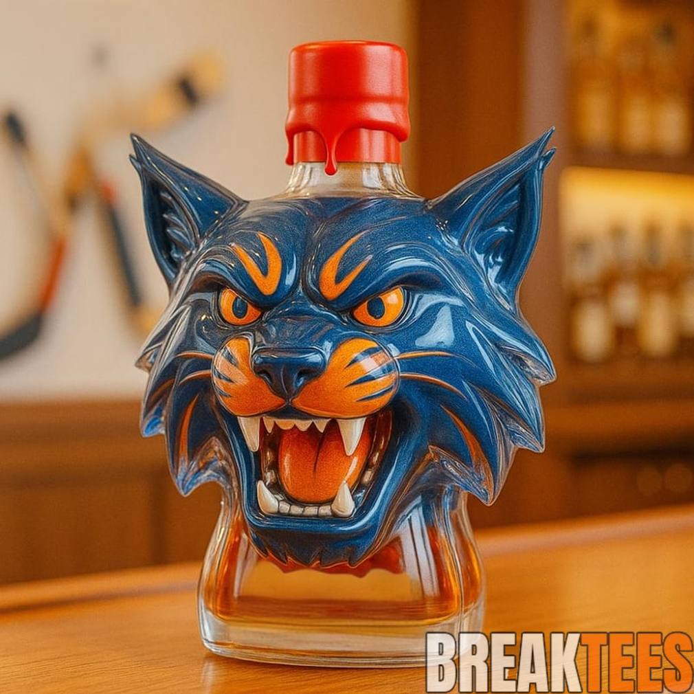 Edmonton Oilers Hunter the Lynx Whiskey Bottle