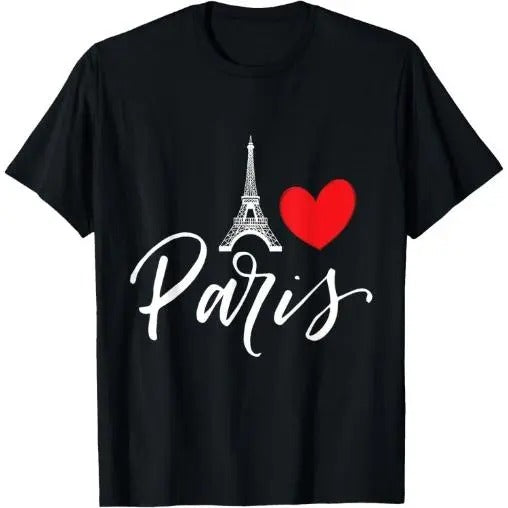 Eiffel Tower a Heart from Paris with Love to France T-Shirt Made in USA Hoodie, Sweatshirt | UrbanDripWear.com