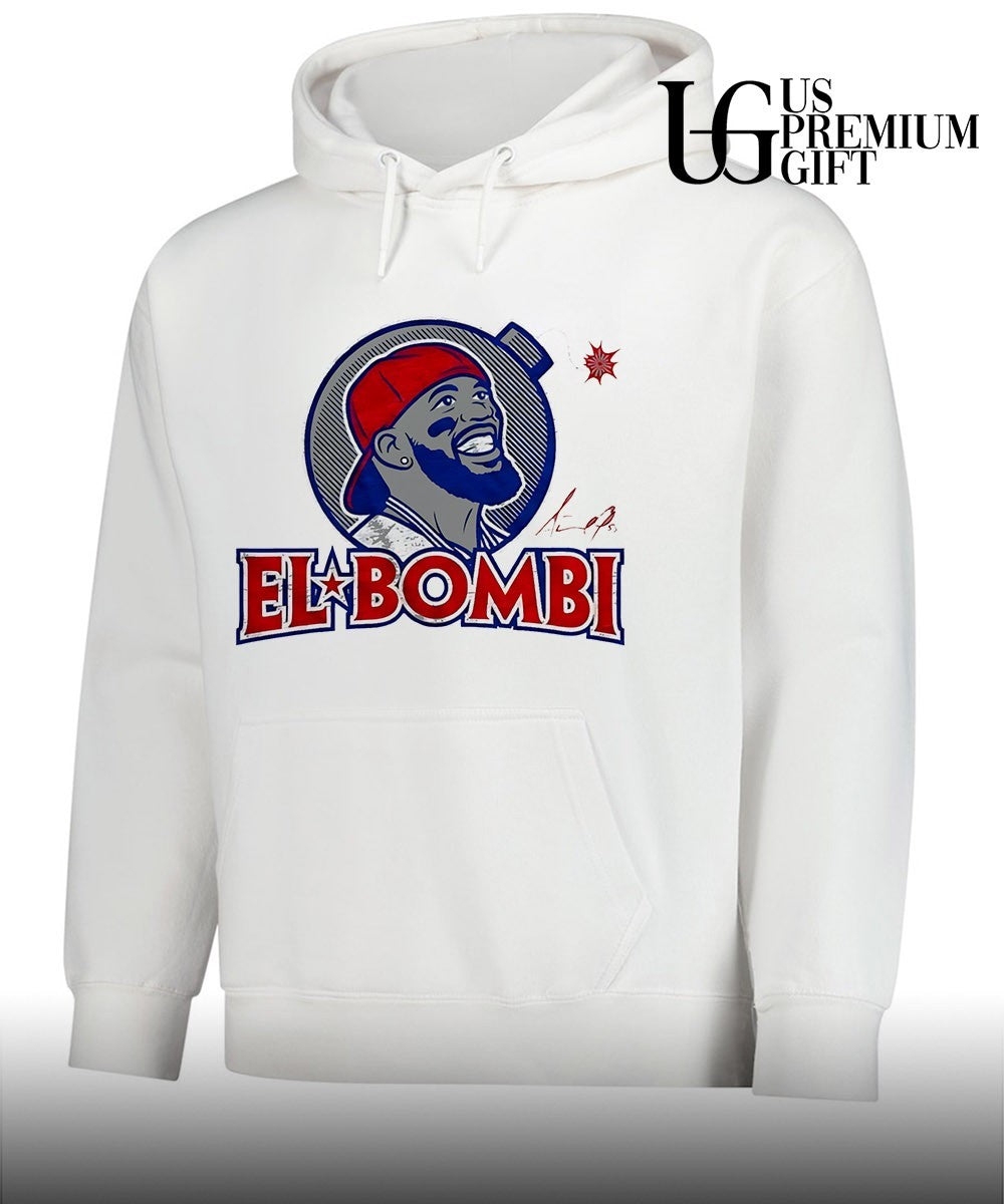 El Bombi Texas Rangers baseball signature shirt