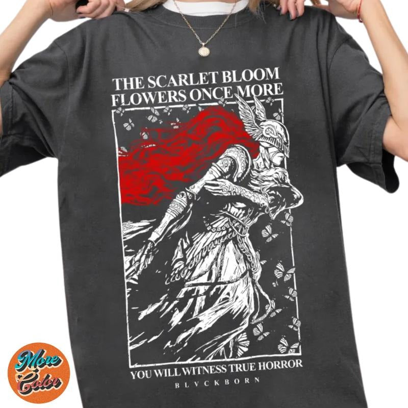 Elden Lord The Scarlet Bloom Flowers Once More Anime Shirts, Cotton Unisex T-shirt, Crew Neck, Size S- 3XL, Menswear Top,...