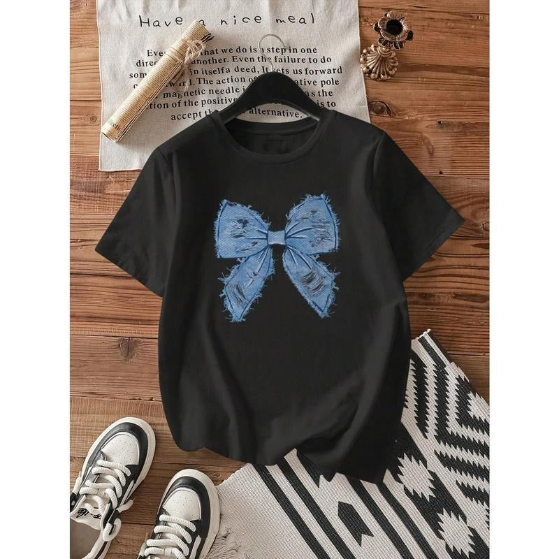 Elegant T - Shirt with a Delicate Bow Motif: A Fashionable Piece for Graceful Outfits style 02 Hoodie, Sweatshirt |...