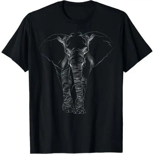 Elephant Dot line Art Portrait Sketch Drawing - Elephant T-Shirt Made in USA Hoodie, Sweatshirt | UrbanDripWear.com