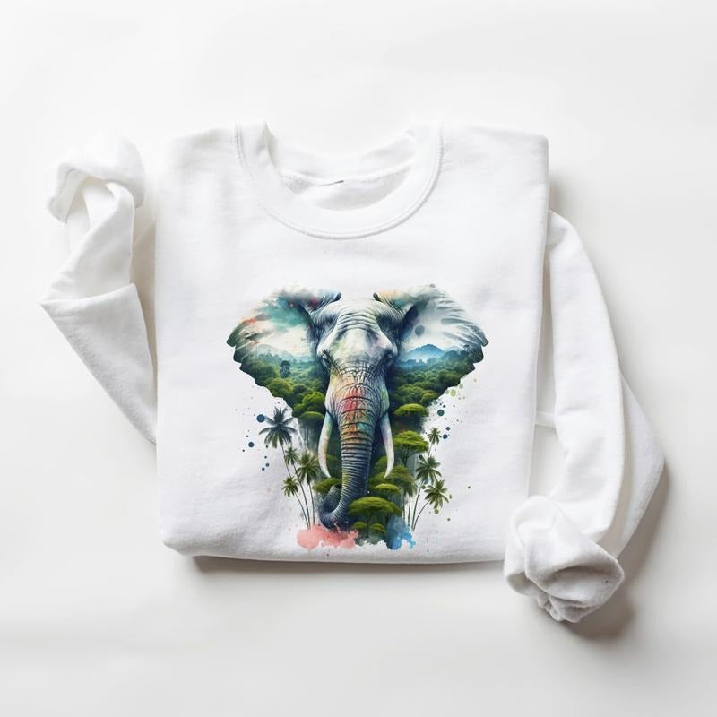 Elephant Jungle Sweatshirt Wild Animal Safari T-Shirt Hoodie Unisex | UrbanDripWear.com