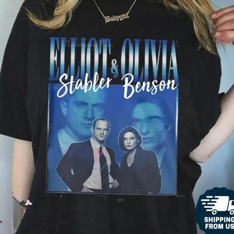 Elliot Stabler And Olivia Benson Shirt, Elliot And Olivia Unisex Shirt, Elliot And Olivia Graphic Tshirt, SVU Tshirt,...