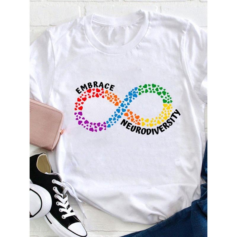 Embrace Nerve Diversity Teacher T-shirt , Loose Women'S Casual round Neck T-shirt 180g Hoodie, Sweatshirt | UrbanDripWear.com