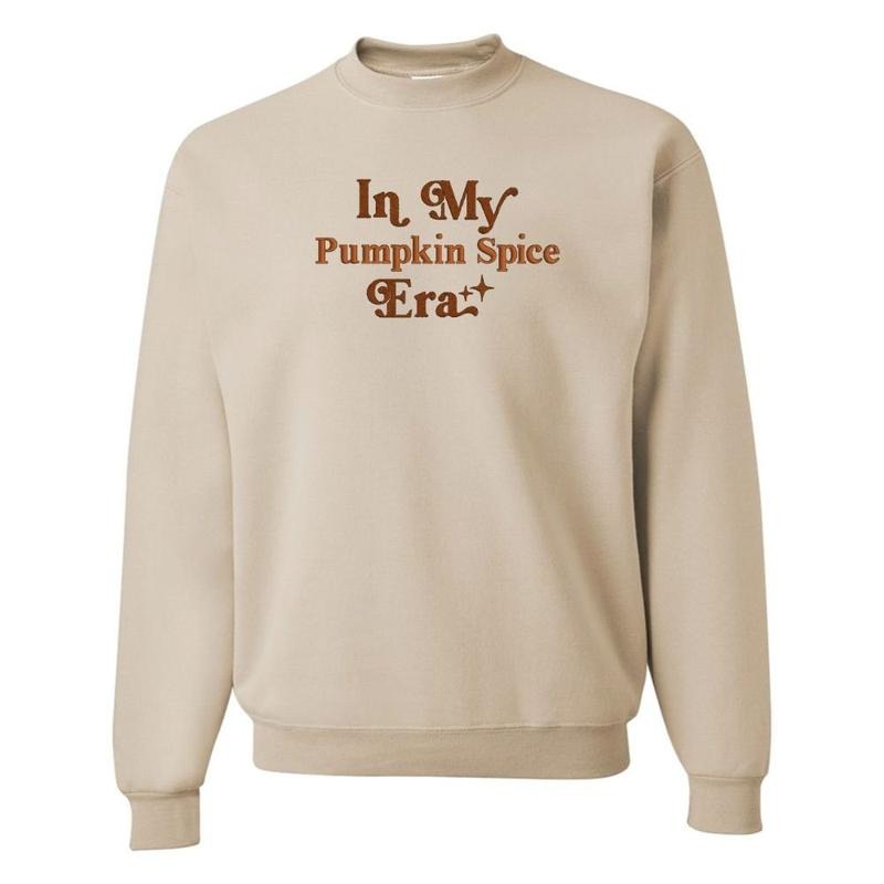Embroidered 'In My Pumpkin Spice Era' Crewneck Sweatshirt T-Shirts, Hoodie | UrbanDripWear.com