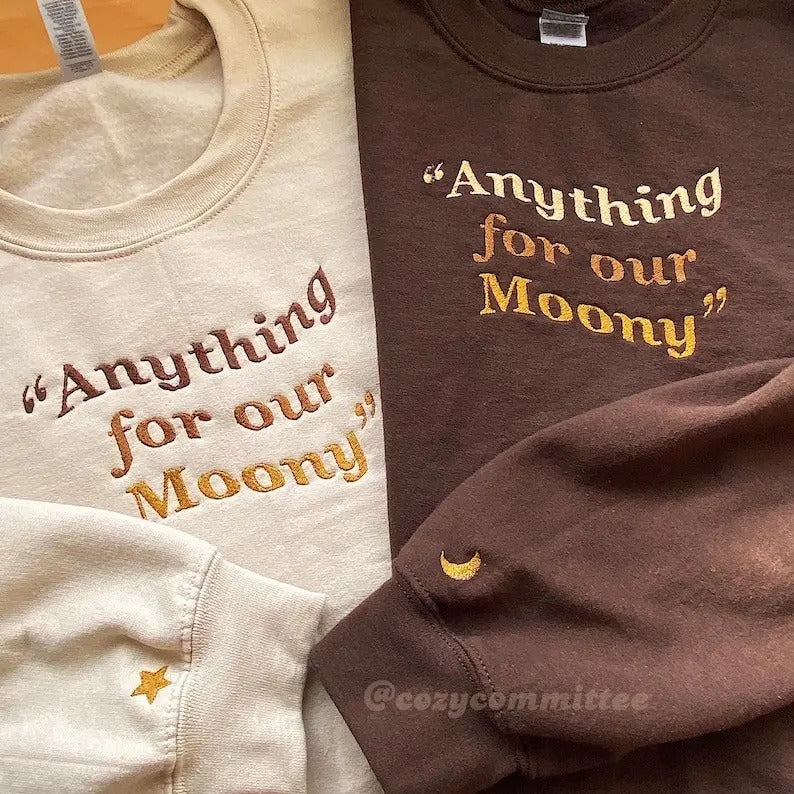 Embroidered Anything For Our Moony sweatshirt, Harry Fandom Unisex Sweatshirt, Marauders Embroidered Sweatshirt, Wizard...