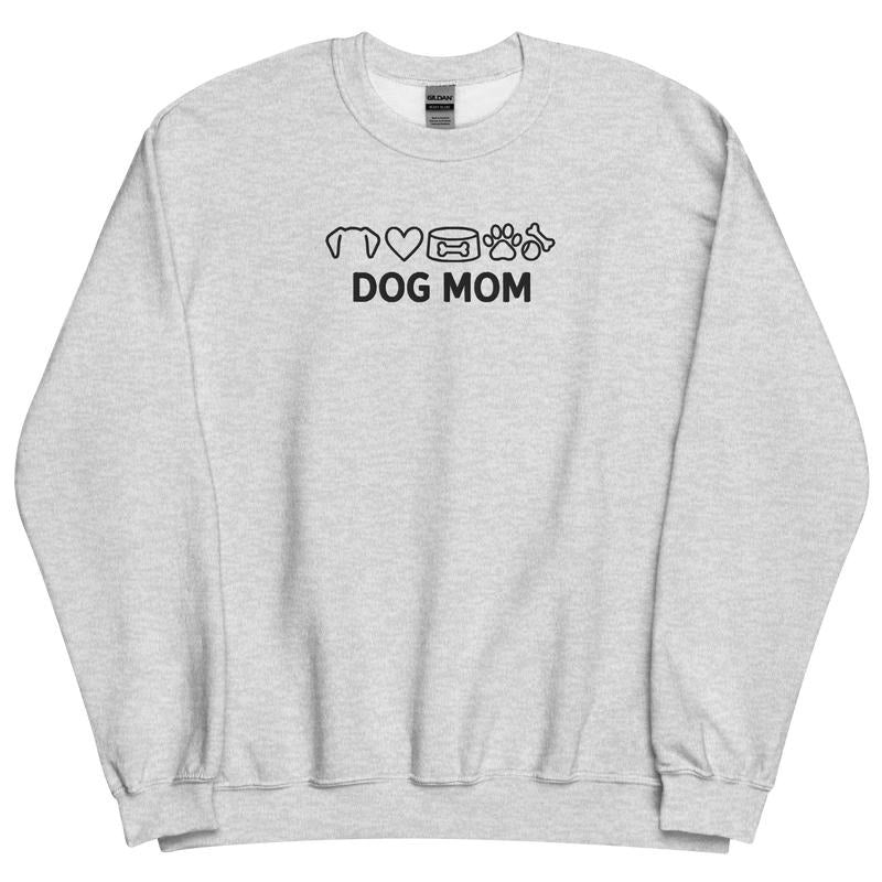 Embroidered Dog Mom Doodles Sweatshirt - Unisex Crew Neck Long Sleeve Fitted Winter Clothing Casual & Comfortable Printed...