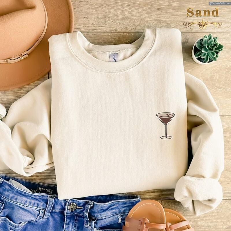 Embroidered Espresso Martini Mini Pocket Cocktail Lover Sweater, Hoodie, Tee Shirt, Drink Lover Cocktail Vibes Martini...