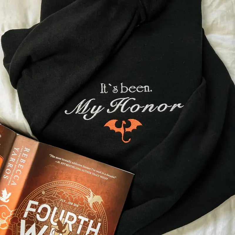 Embroidered It's Been My Honor Liam Fourth Wing Sweatshirt, Basgiath War College T-Shirt, Dragon Rider Shirt, Xaden...