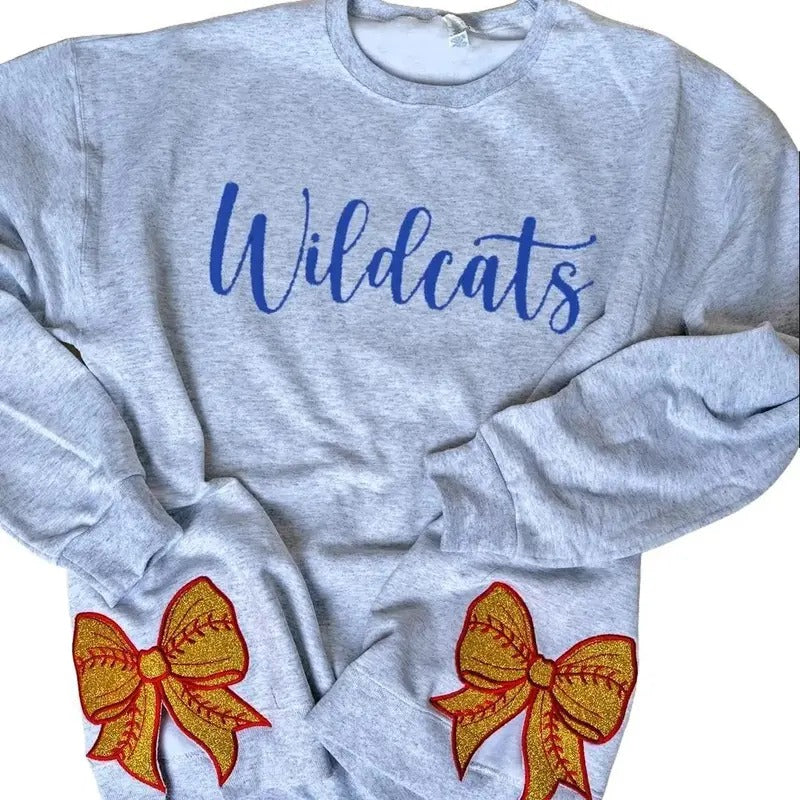 Embroidered Side Bows Softball Bow  Unisex NuBlend Crew Sweatshirt SOFTBALL SEASON COQUETTE BOWS T-Shirts, Hoodie