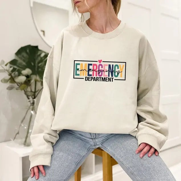 Emergency Department Shirt ER T-Shirt, ED Nurse Emergency Medicine Sweatshirt, ED Rn Registered Nurse Emergency Room Er...