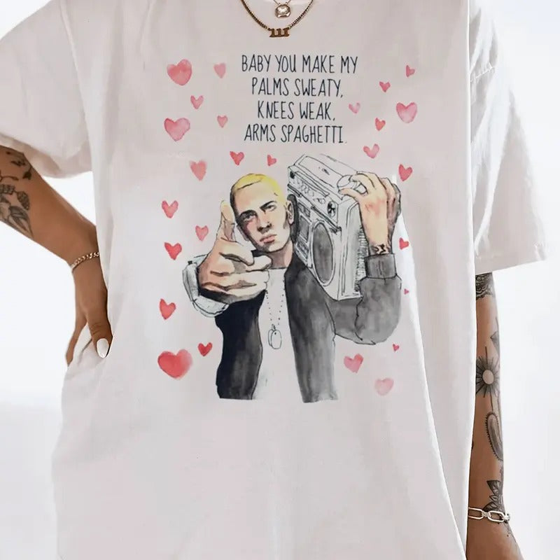 Eminem Valentines T-Shirt, Rapper Homage Graphic T-Shirt, Eminem Rap Vintage 90s Shirt, Eminem Merch, Rapper Hip Hop...