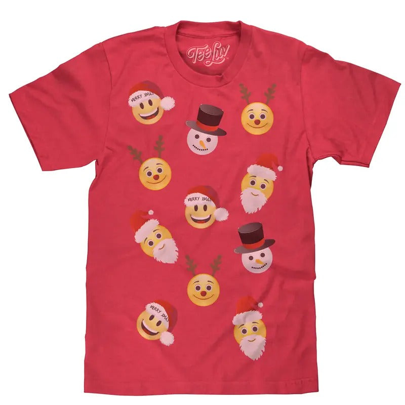 Emoji Holiday Party T-Shirt - Red Hoodie, Sweatshirt | UrbanDripWear.com