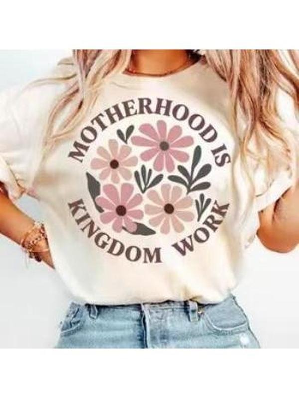 Empowering and Inspirational T - Shirt: Celebrate Motherhood with the "Motherhood is Kingdom Work" Design