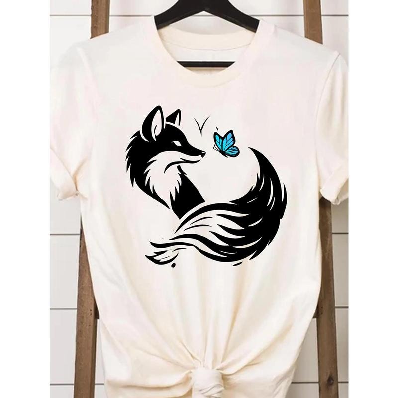 Enchanting and Nature - inspired T - Shirt: Flaunt a Graceful Fox - and