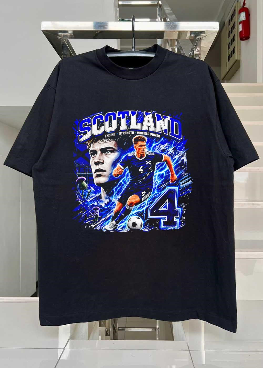 Engine, Strength, Midfield Power, Scotland Soccer Player Action, T-Shirt