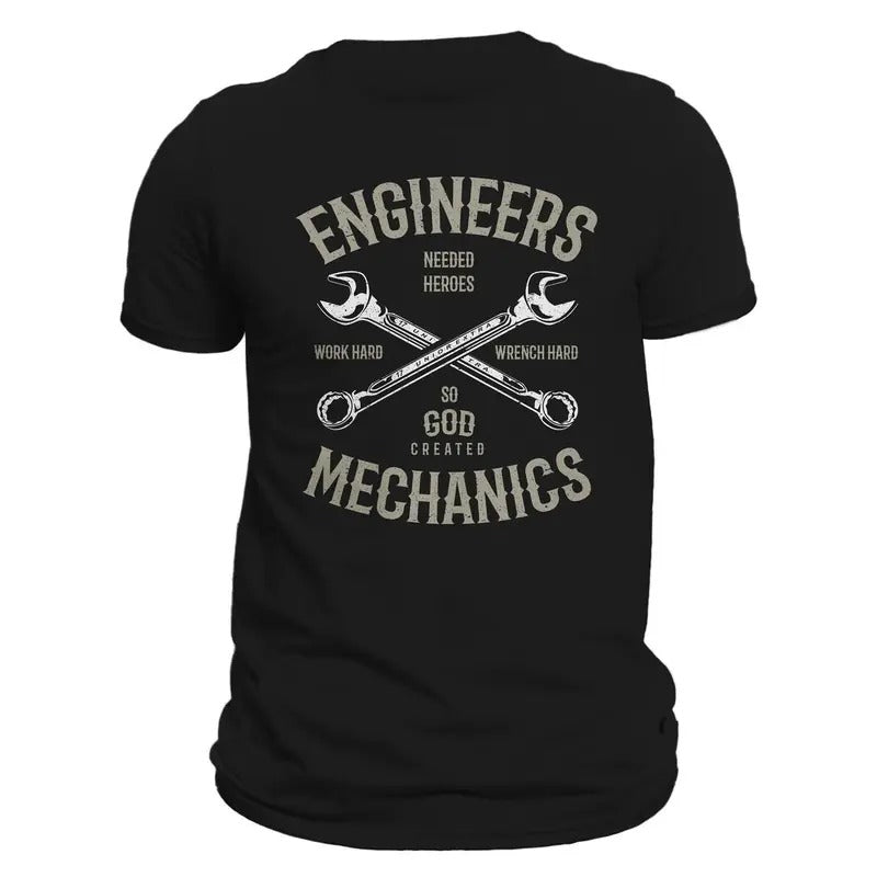 Engineers Needed Heroes So God Created Mechanics Men's T-Shirt Casual Classic Hoodie, Sweatshirt | UrbanDripWear.com