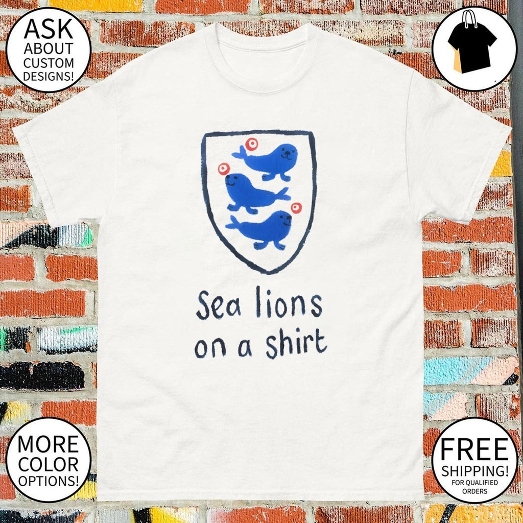 England National Football sea lions on a shirt