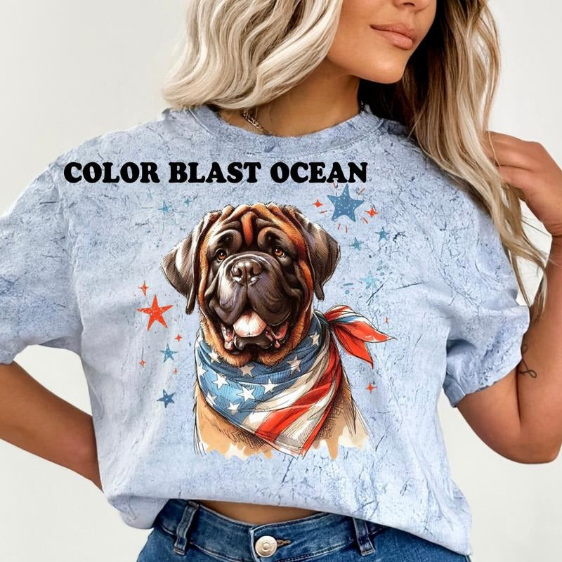 English Mastiff Patriotic Dog Shirt ~ Unisex Apparel Relaxed Fit Printed In The USA Clothing Womenswear Casual Comfort...