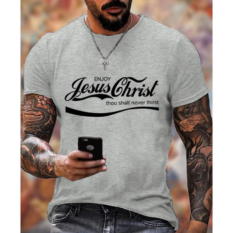Enjoy Jesus Christ Tshirt  Pure Cotton Fabric Casual Streetstyle Crew Neck Short Sleeve T-Shirt Trendy Tops for Women for...