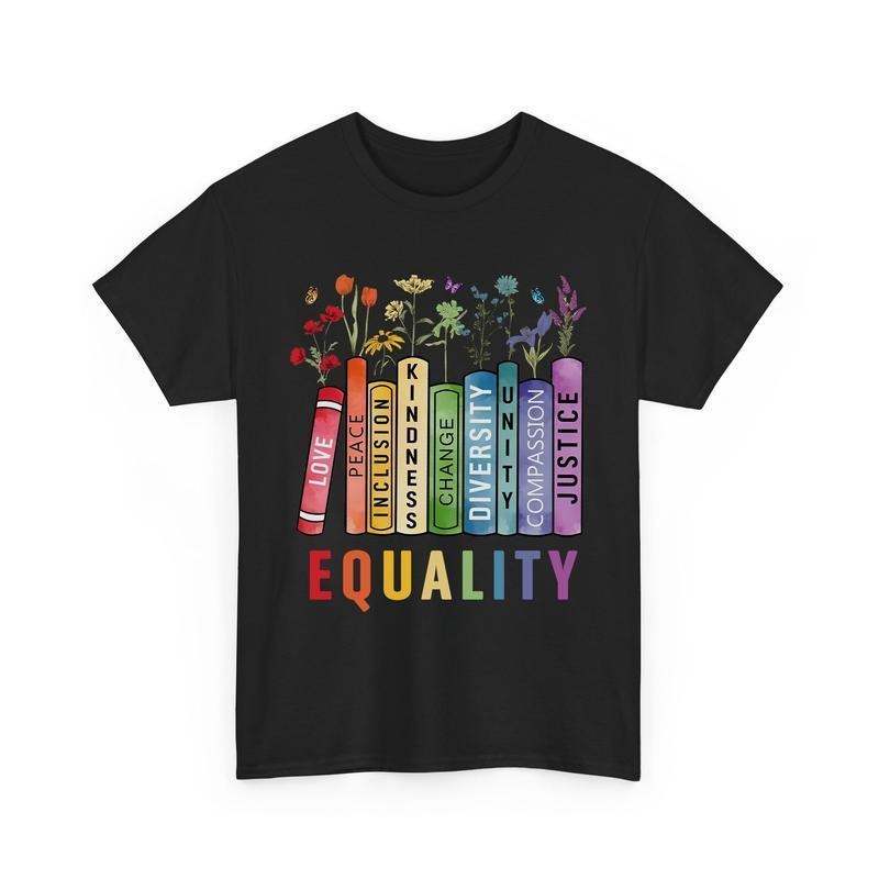 Equal Rights T-Shirt, Book Flower Shirt, Equality Peace Love Kindness Shirts Hoodie, Sweatshirt | UrbanDripWear.com
